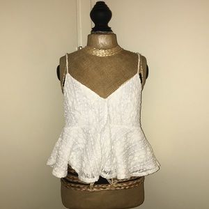 White peplum crop top